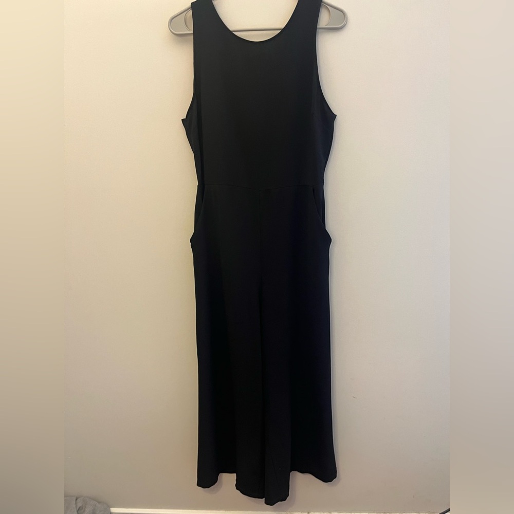 Lush Black Cropped Jumpsuit